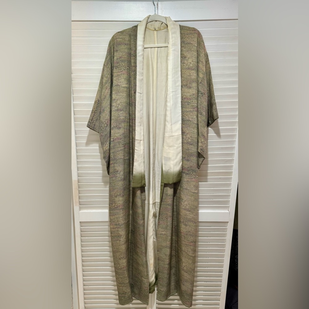Vintage Green Silk Kimono - XL